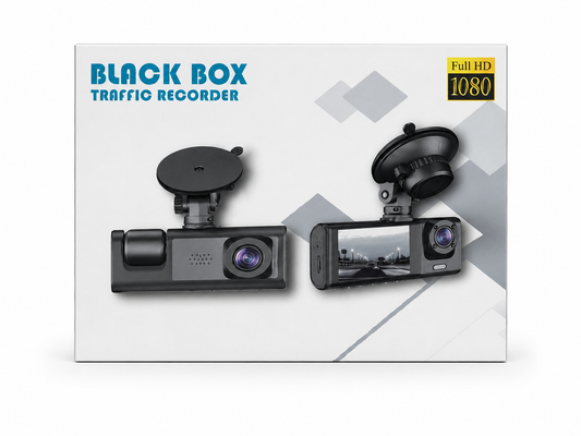 Cameră Auto DVR Black Box Full HD 1080P, Dublă Lentilă, Ecran 2.0”, G-Sensor