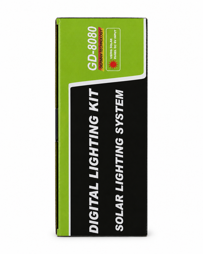 Sistem Solar de Iluminat GDPLUS GD-8080, Panou Solar, Lanternă și 3 Becuri LED